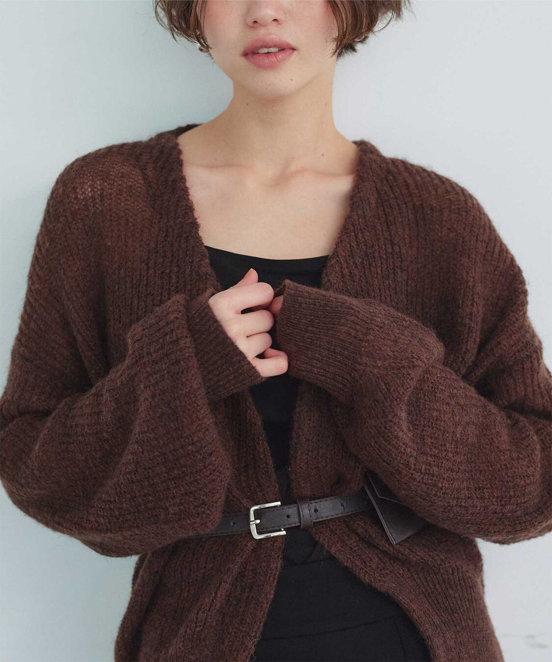 titivate「モヘアタッチローゲージニットカーディガン」|カーディガン|