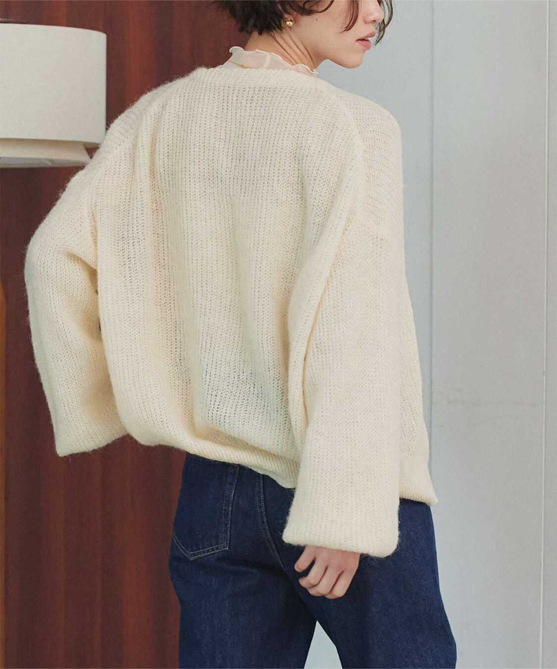 titivate「モヘアタッチローゲージニットカーディガン」|カーディガン|