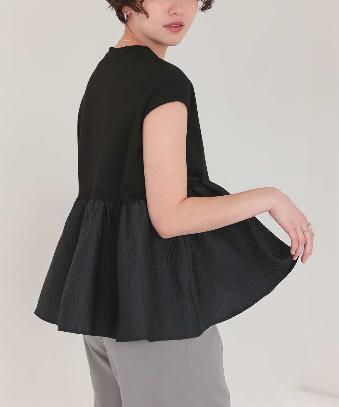 titivate「シアージャガードドッキングトップス」|Tシャツ・カットソー|