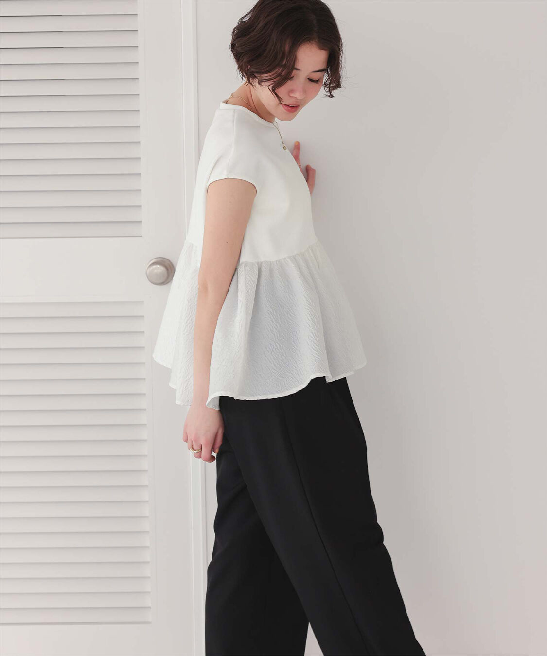 titivate「シアージャガードドッキングトップス」|Tシャツ・カットソー|