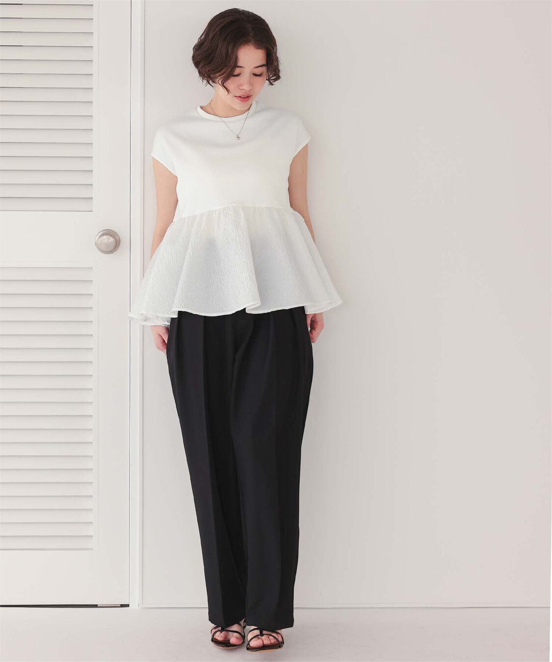 titivate「シアージャガードドッキングトップス」|Tシャツ・カットソー|