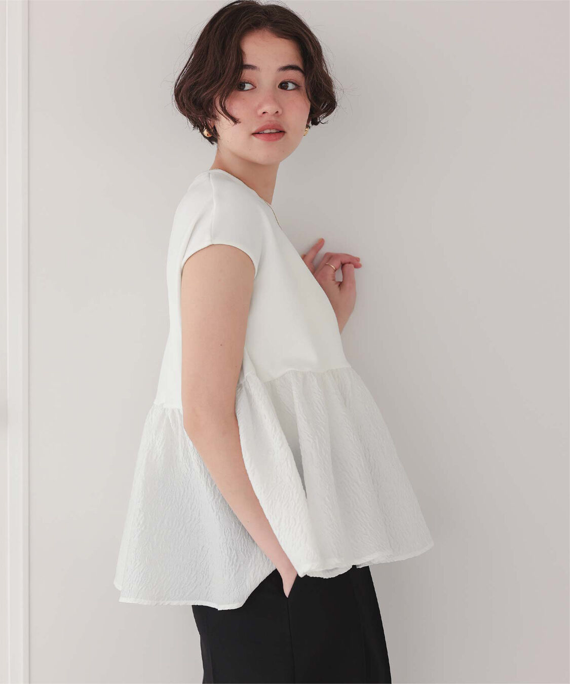 titivate「シアージャガードドッキングトップス」|Tシャツ・カットソー|