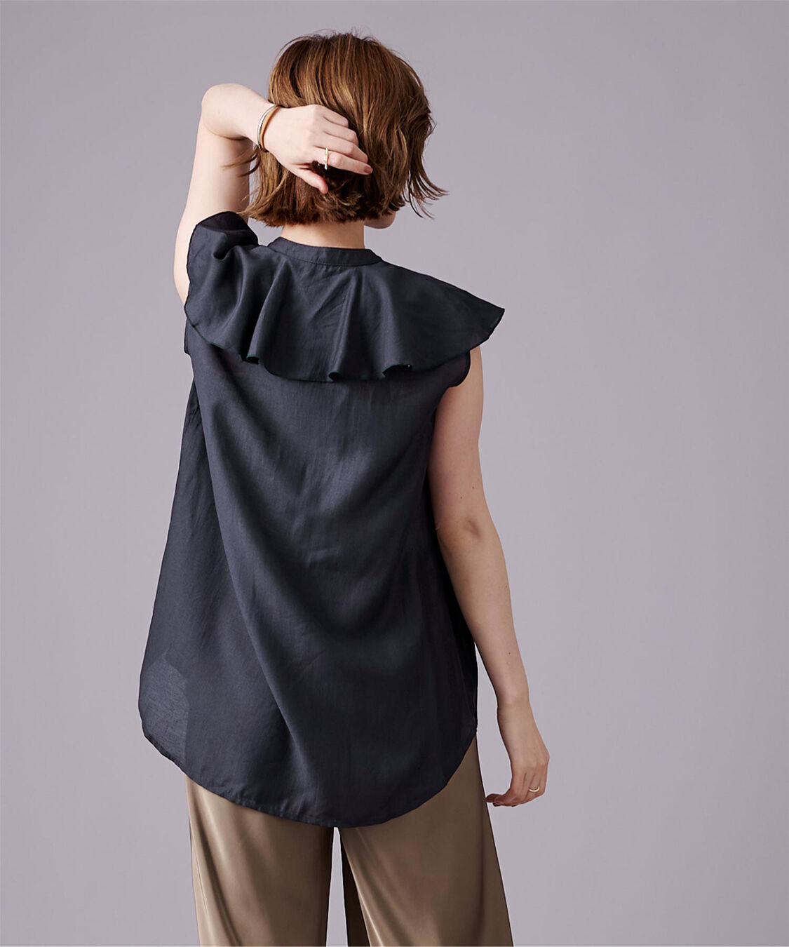 ur's「ラッフルデザインフレンチスリーブブラウス」|シャツ・ブラウス|