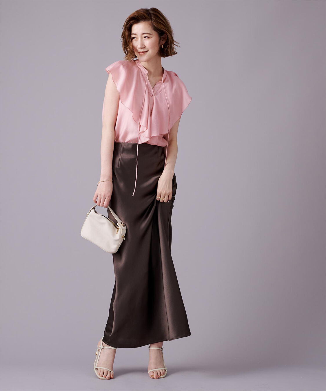 ur's「ラッフルデザインフレンチスリーブブラウス」|シャツ・ブラウス|