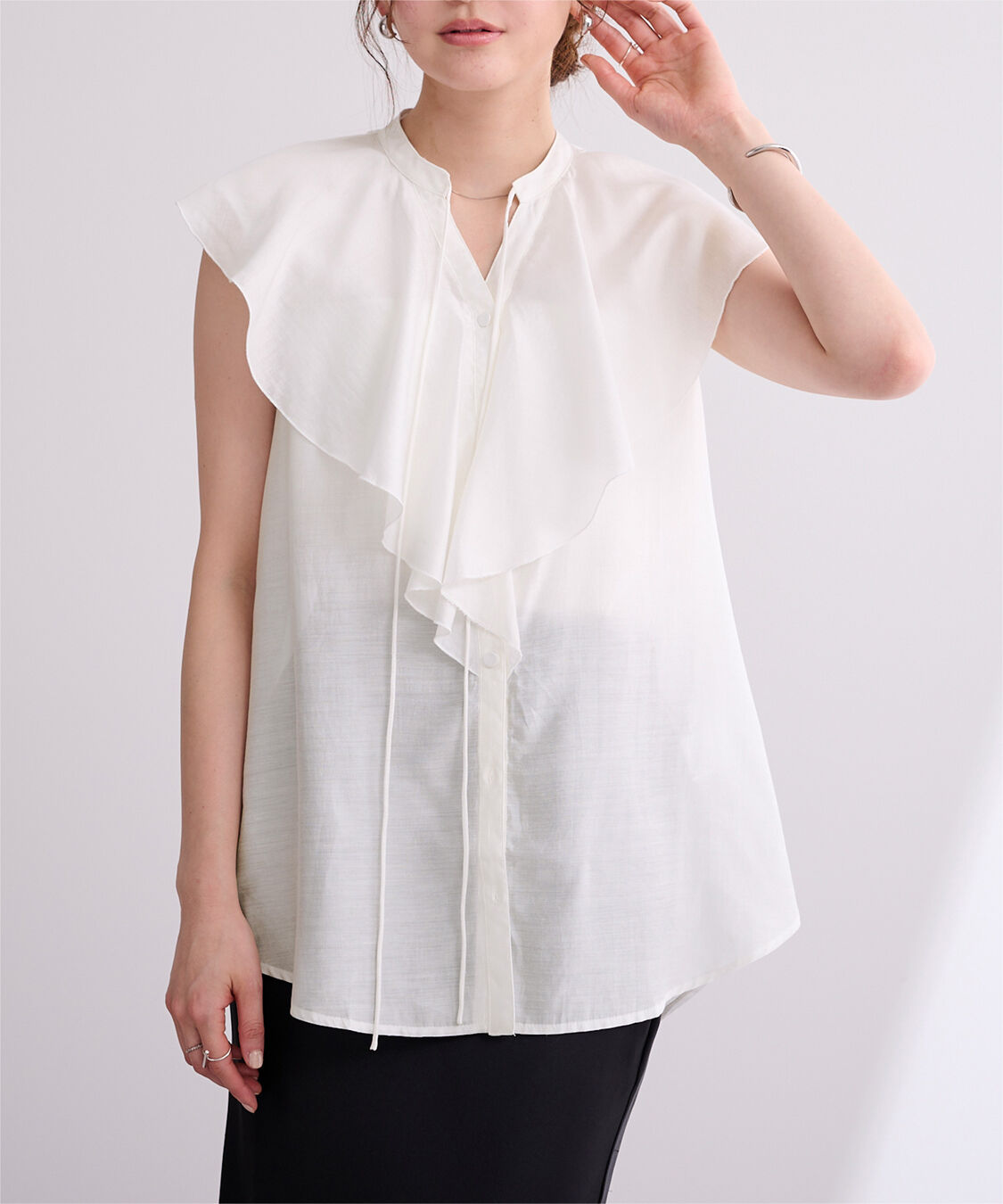 ur's「ラッフルデザインフレンチスリーブブラウス」|シャツ・ブラウス|