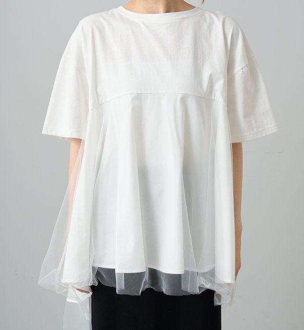  「《リバイバル》【WEB限定/Du noir】チュールドッキングTシャツ」|プルオーバー|