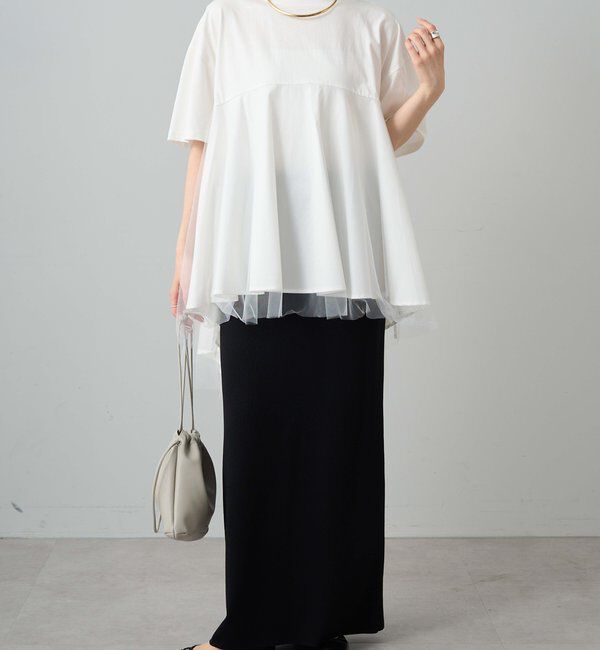  「《リバイバル》【WEB限定/Du noir】チュールドッキングTシャツ」|プルオーバー|