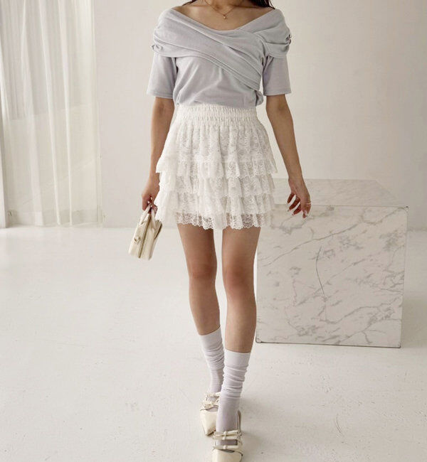  「ティアードフリルミニスカート」|スカート|