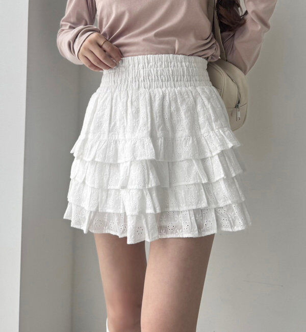  「ティアードフリルミニスカート」|スカート|