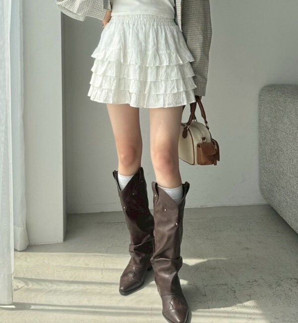  「ティアードフリルミニスカート」|スカート|