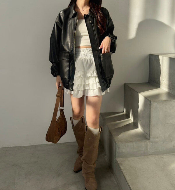  「ティアードフリルミニスカート」|スカート|