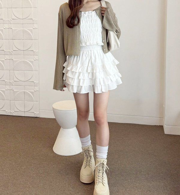  「ティアードフリルミニスカート」|スカート|