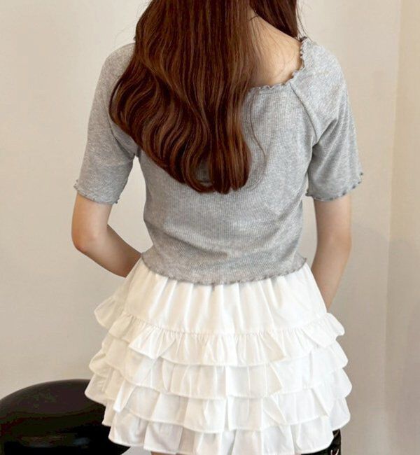  「ティアードフリルミニスカート」|スカート|