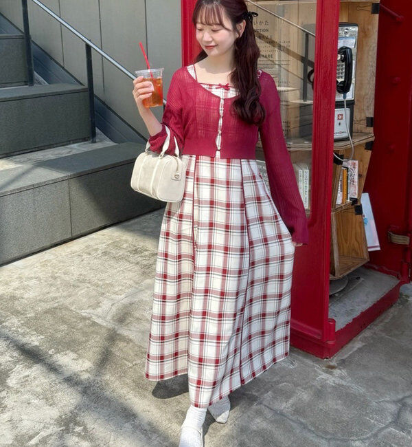  「【AYANO企画】カーデセットワンピース」|ワンピース|