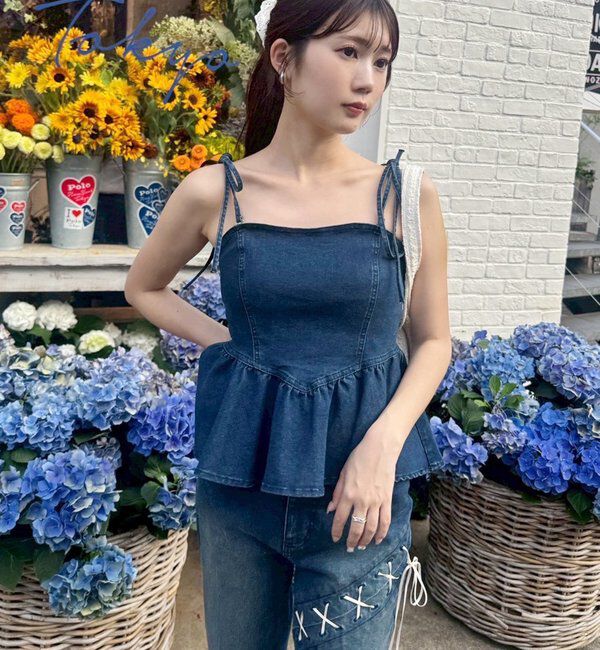  「【お揃いcollection】デニムビスチェ」|シャツ・ブラウス|