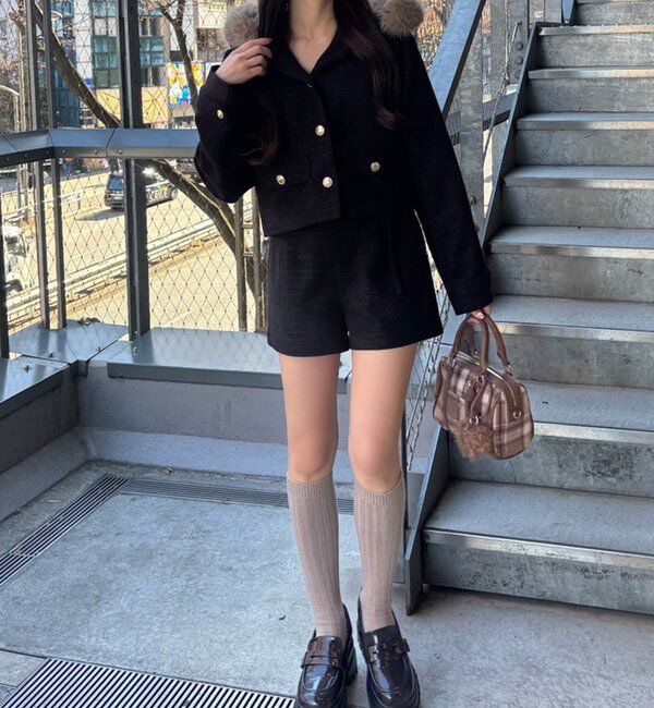  「ベスト付ツイードショートパンツ【セットアップ可能】」|その他|