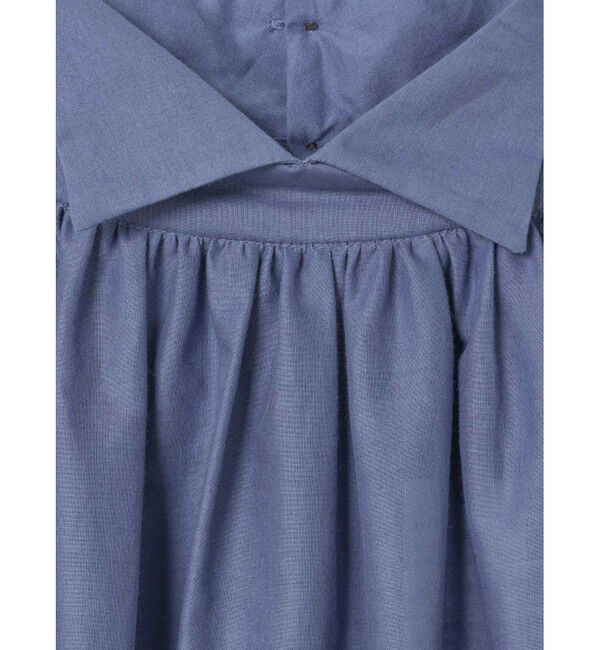 mizuiro ind「mizuiro ind スタンドシャツカラーギャザーシャツ」|シャツ・ブラウス|