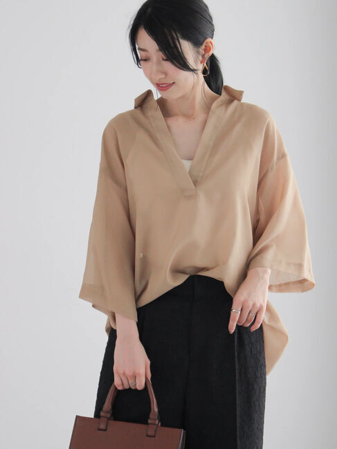 Te chichi「スキッパーシャツ」|シャツ・ブラウス|ベージュ