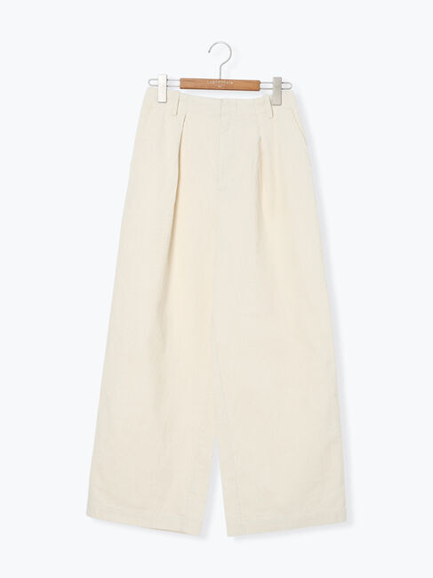 Lugnoncure「細コーデュロイタックワイドパンツ」|その他|オフホワイト