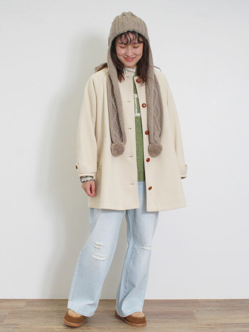 Samansa Mos2「ウーリーライクミドル丈クルーネックコート」|その他|
