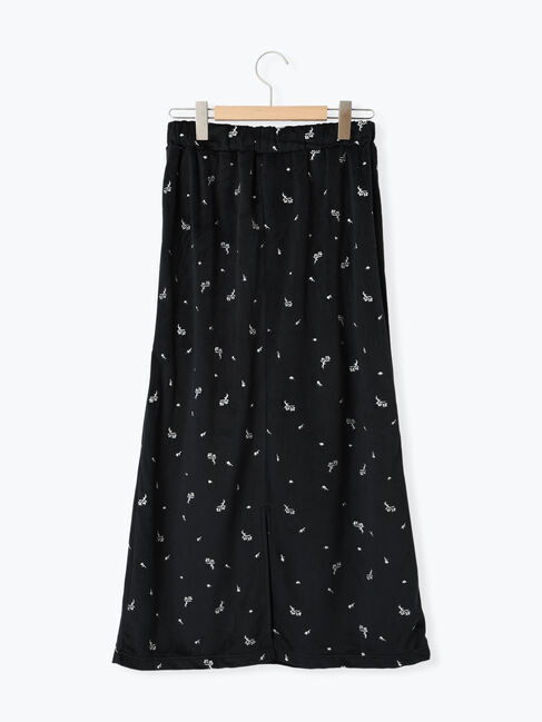 Samansa Mos2「ベロアプリーツ/刺繍アソートナロースカート」|スカート|