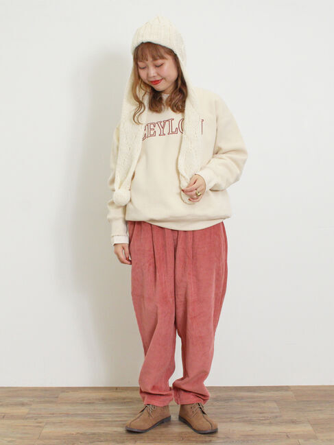 Samansa Mos2「裏ボアロゴプリントスウェット」|Tシャツ・カットソー|