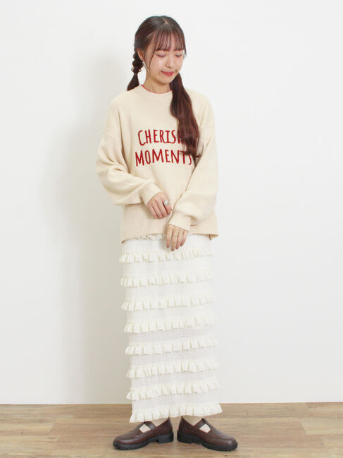 Samansa Mos2「◎レタリング配色ニット」|ニット・セーター|