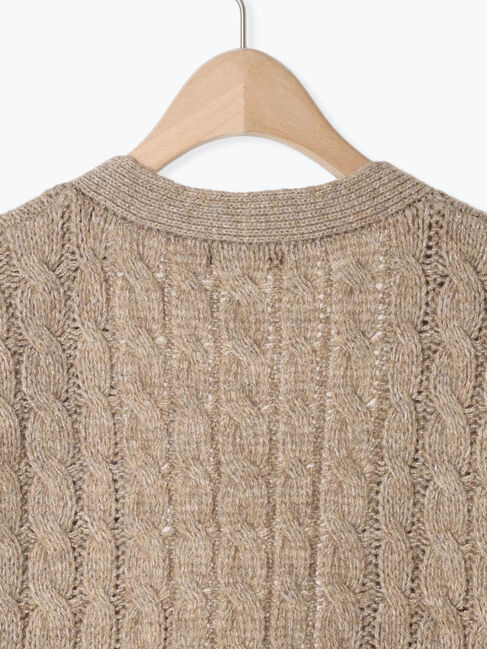 Samansa Mos2「◎ブランケットステッチケーブル編みショートベスト」|ダウンベスト・ベスト|