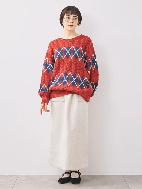 SM2「ケーブルアーガイル柄ニット」|ニット・セーター|