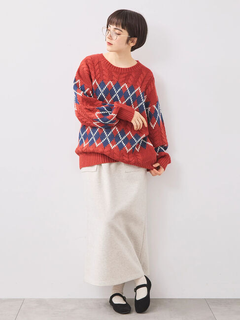 SM2「ケーブルアーガイル柄ニット」|ニット・セーター|