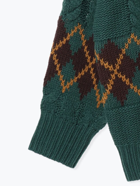 SM2「ケーブルアーガイル柄ニット」|ニット・セーター|