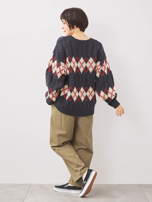 SM2「ケーブルアーガイル柄ニット」|ニット・セーター|