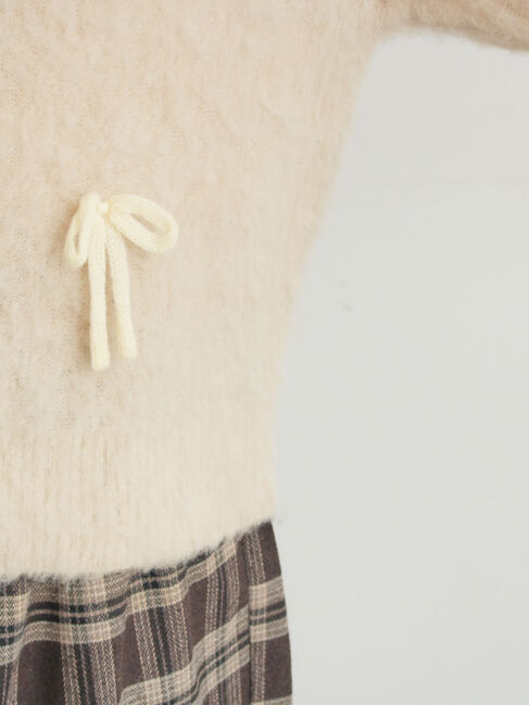 Samansa Mos2「リボン付きニットカーディガン」|カーディガン|