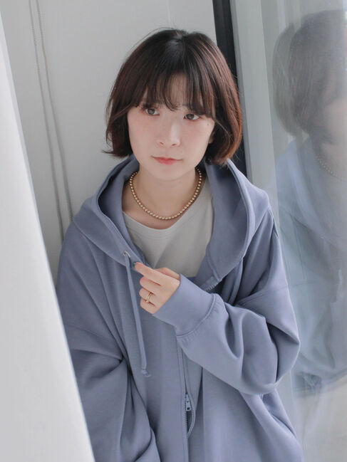 Samansa Mos2 blue「ダンボールジップパーカー」|Tシャツ・カットソー|