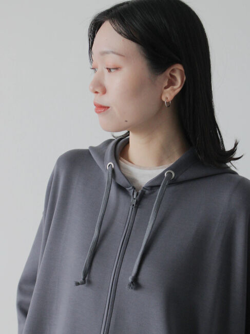 Samansa Mos2 blue「ダンボールジップパーカー」|Tシャツ・カットソー|