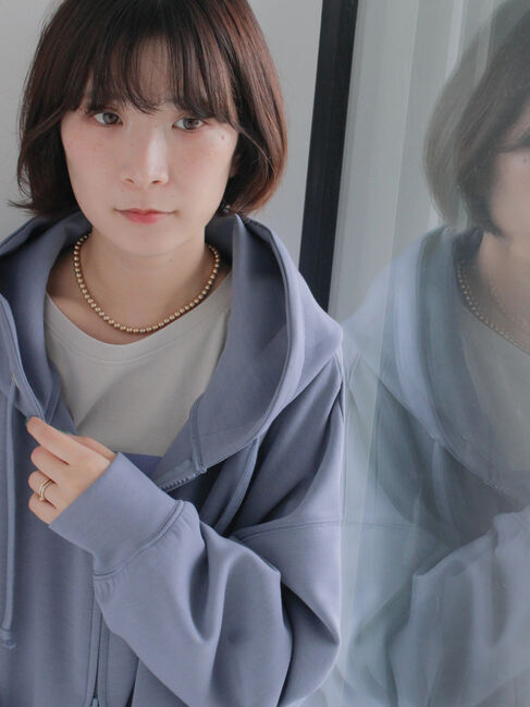 Samansa Mos2 blue「ダンボールジップパーカー」|Tシャツ・カットソー|