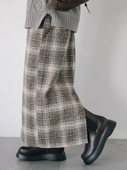 Samansa Mos2 blue「チェック柄スカート」|スカート|