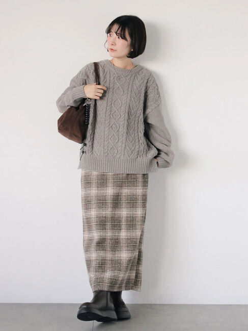 Samansa Mos2 blue「チェック柄スカート」|スカート|