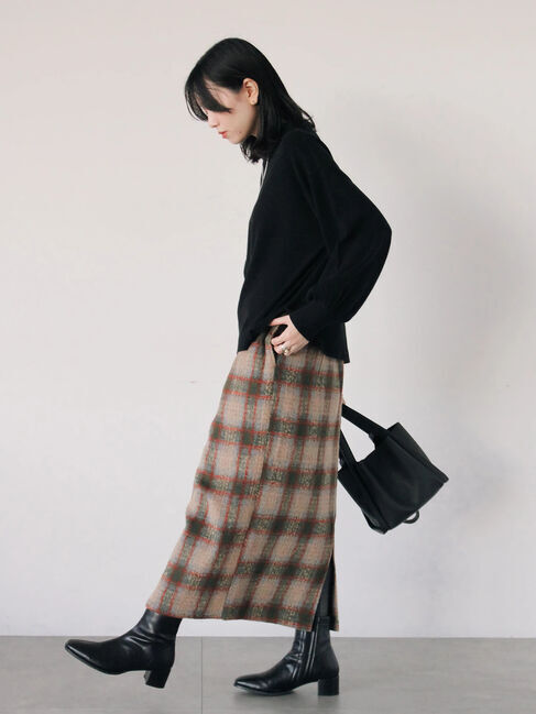 Samansa Mos2 blue「チェック柄スカート」|スカート|