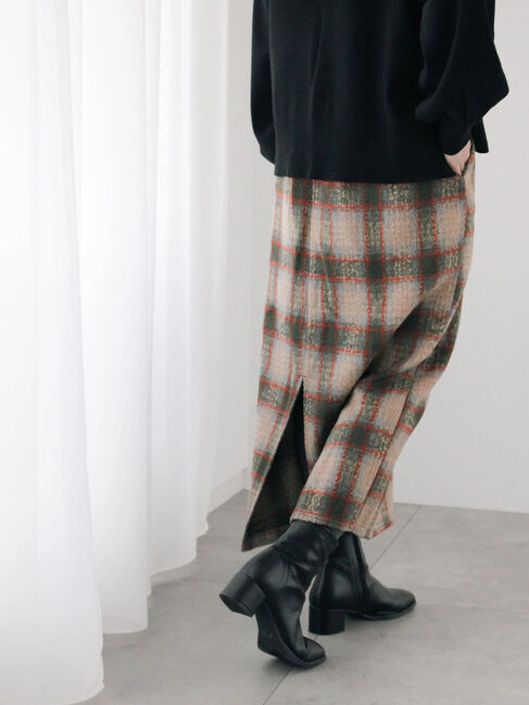 Samansa Mos2 blue「チェック柄スカート」|スカート|