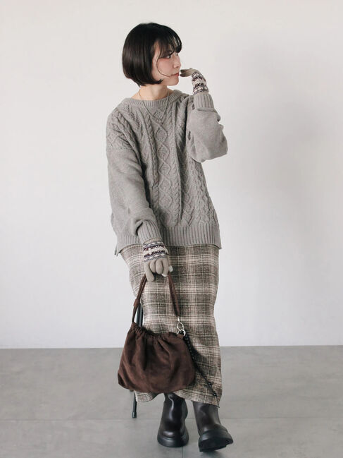 Samansa Mos2 blue「チェック柄スカート」|スカート|