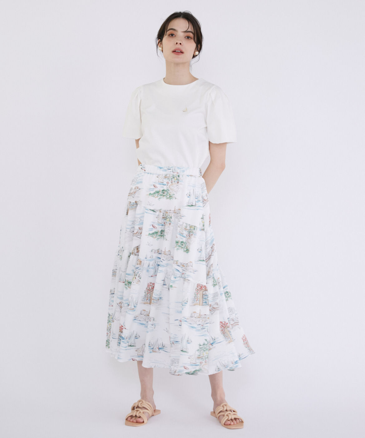 Maglie le cassetto「マリン刺繍カットソー」|Tシャツ・カットソー|