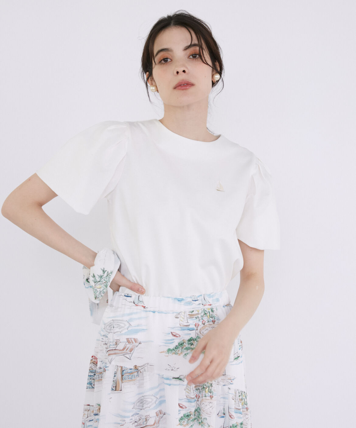 Maglie le cassetto「マリン刺繍カットソー」|Tシャツ・カットソー|