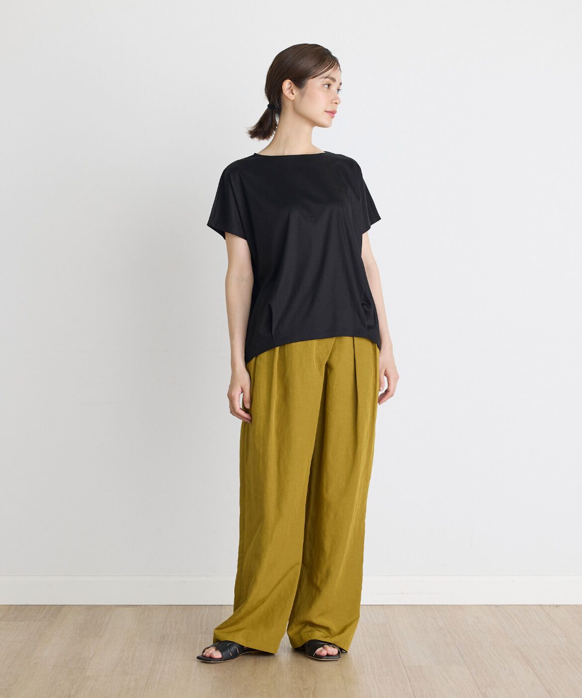 INED「コットンリヨセルタックTシャツ」|Tシャツ・カットソー|