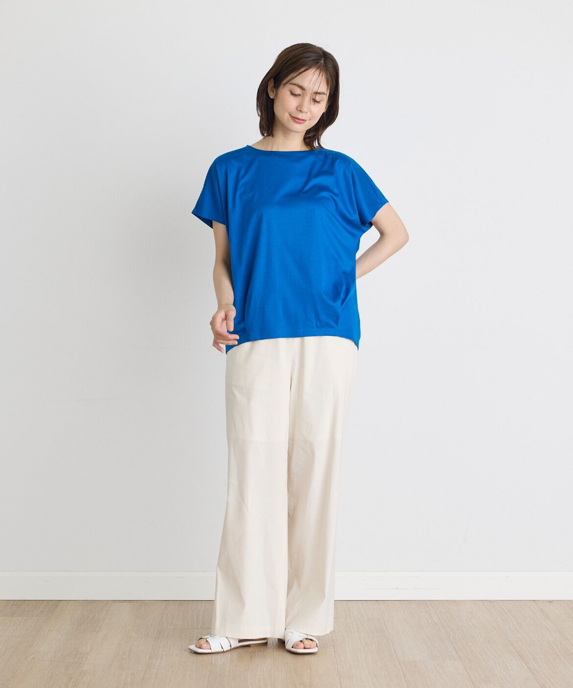 INED「コットンリヨセルタックTシャツ」|Tシャツ・カットソー|