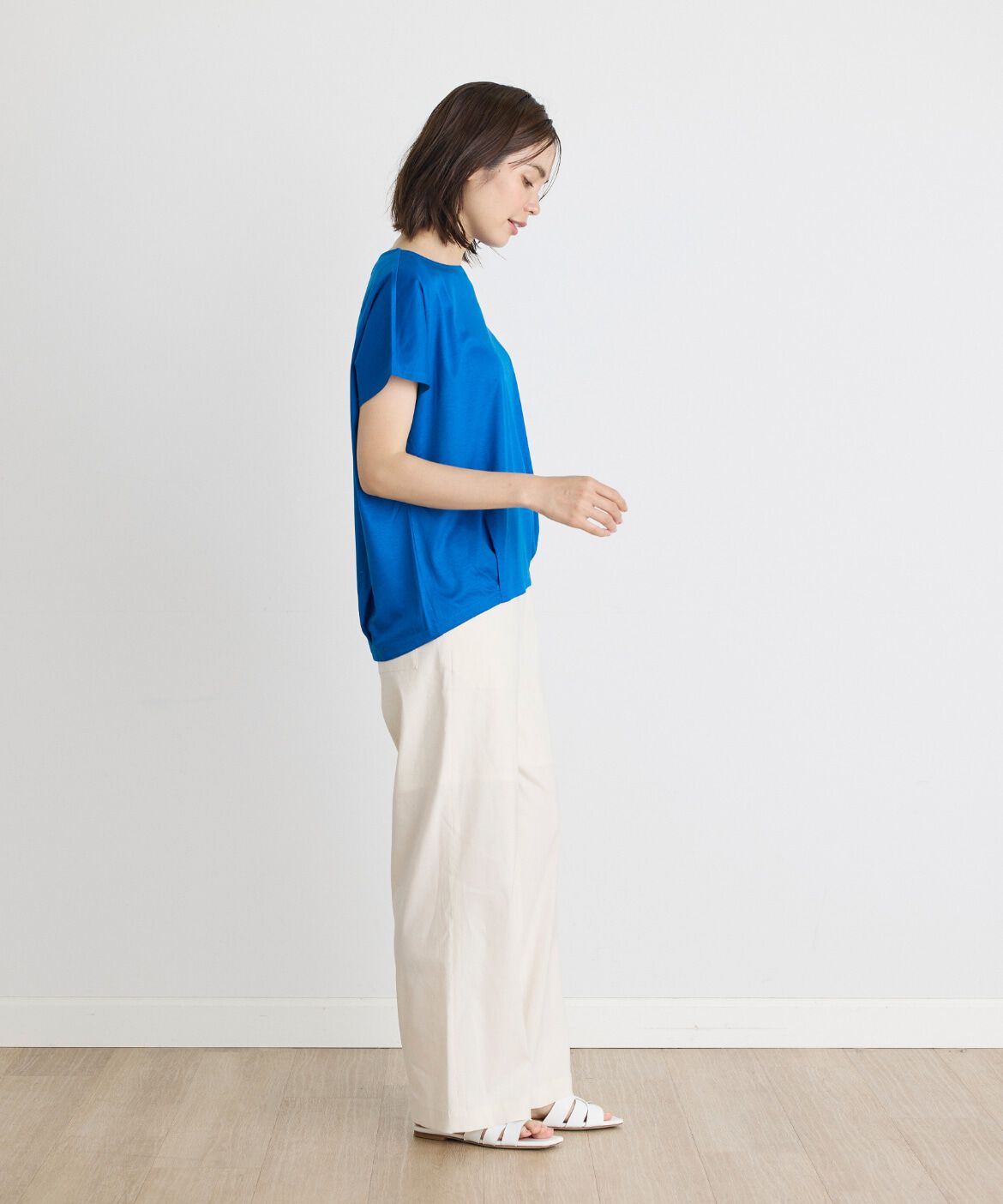 INED「コットンリヨセルタックTシャツ」|Tシャツ・カットソー|