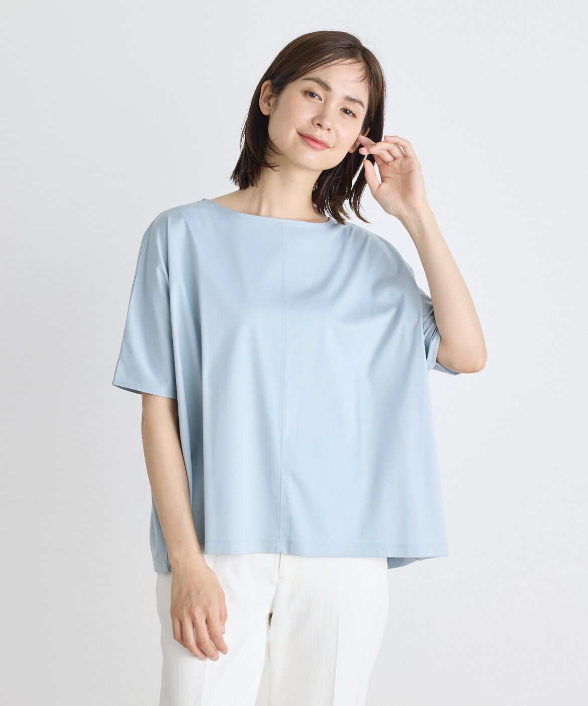 7-IDconcept.「ビッグシルエットカットソー《SUPER COOL TOUCH COTTON》 」|Tシャツ・カットソー|サックス3