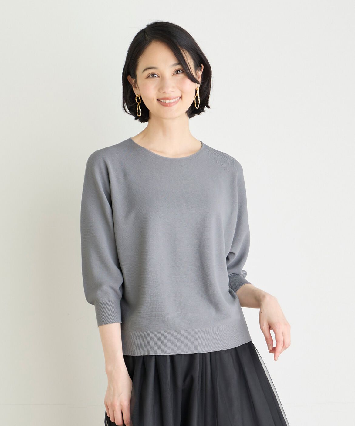 7-IDconcept.「《大きいサイズ》ボートネックニット《Cuoo PLUS》」|ニット・セーター|