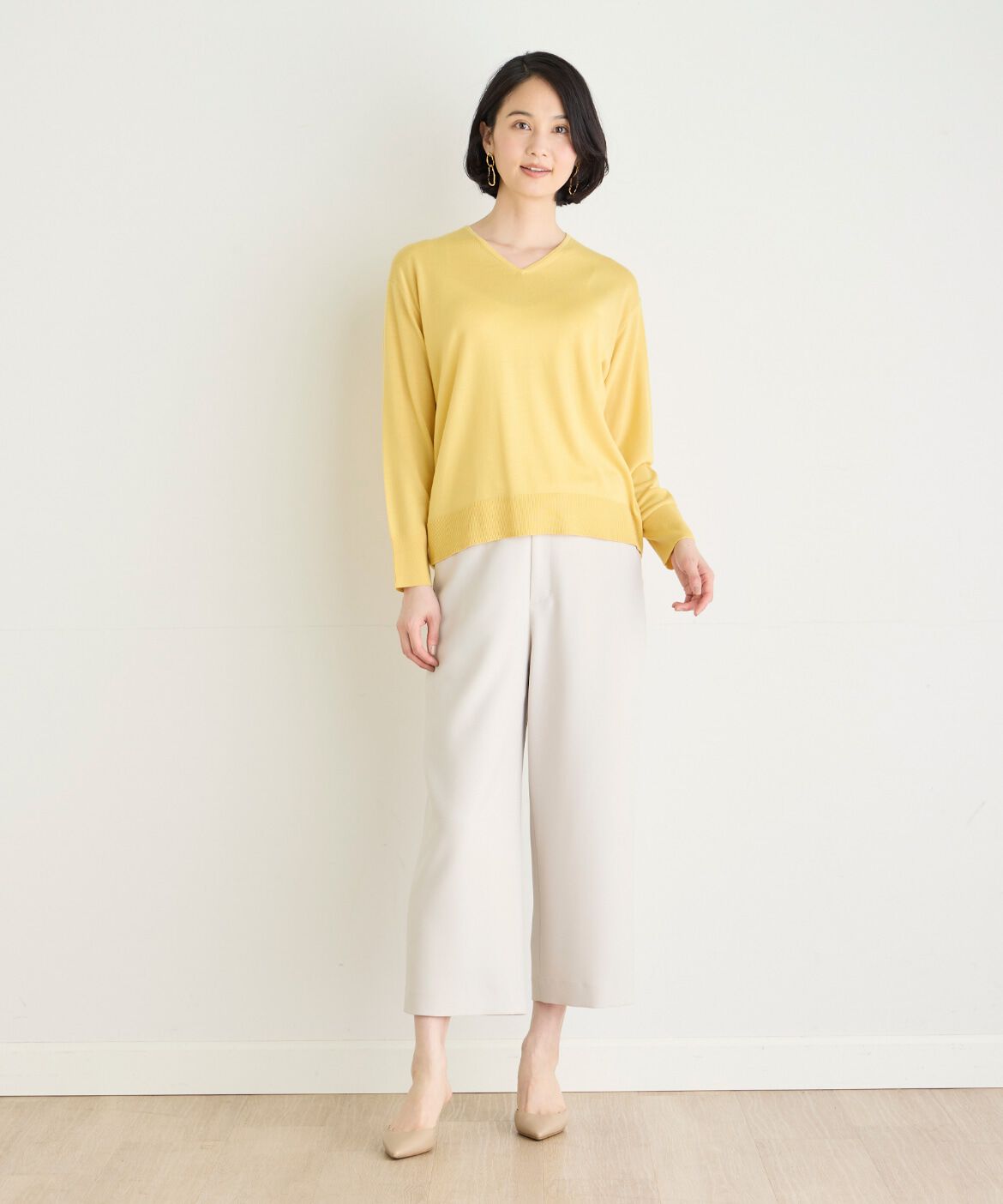 7-IDconcept.「エクストラファインウールVネックニット」|ニット・セーター|