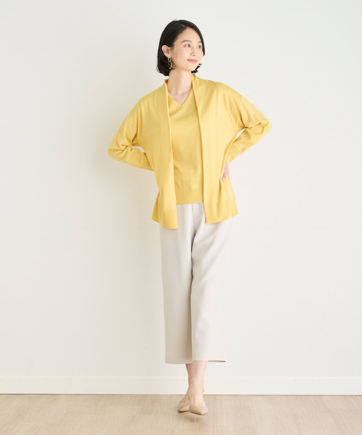 7-IDconcept.「エクストラファインウールVネックニット」|ニット・セーター|